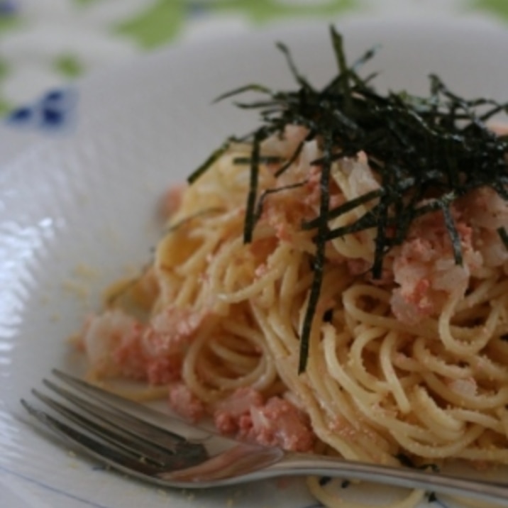 牛乳で作る明太子ソースのスパゲッティ